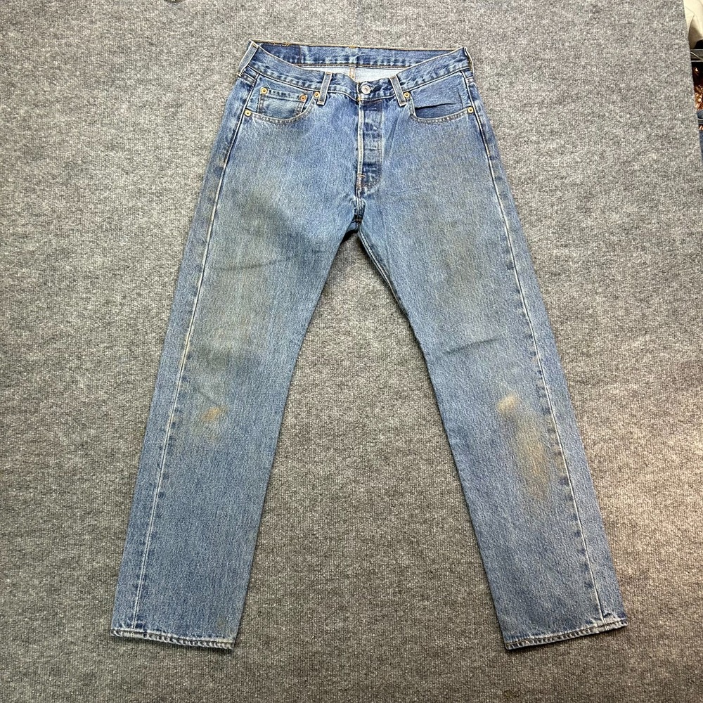 Levi's 501 Jeans Men's Blue Denim Straight Pockets Button Fly Classic - 32X31